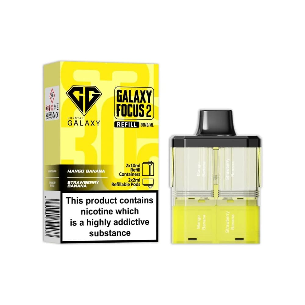  Mango Banana / Strawberry Banana Crystal Galaxy 30k Focus 2 Pods Pack of 5