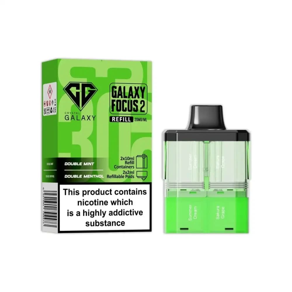  Double Mint / Double Menthol Crystal Galaxy Focus 6k Pods Pack of 5