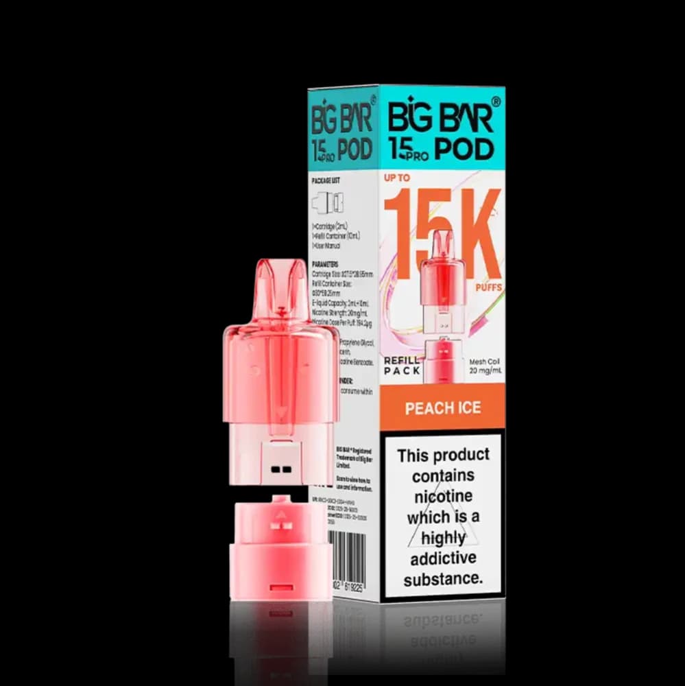  Peach Ice Big Bar Pro 15k Pods Pack of 5
