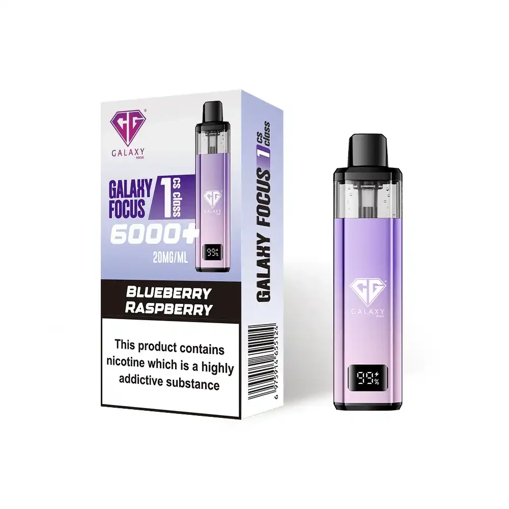  Blueberry Raspberry Crystal Galaxy Focus 6k Vape Kit Box of 5