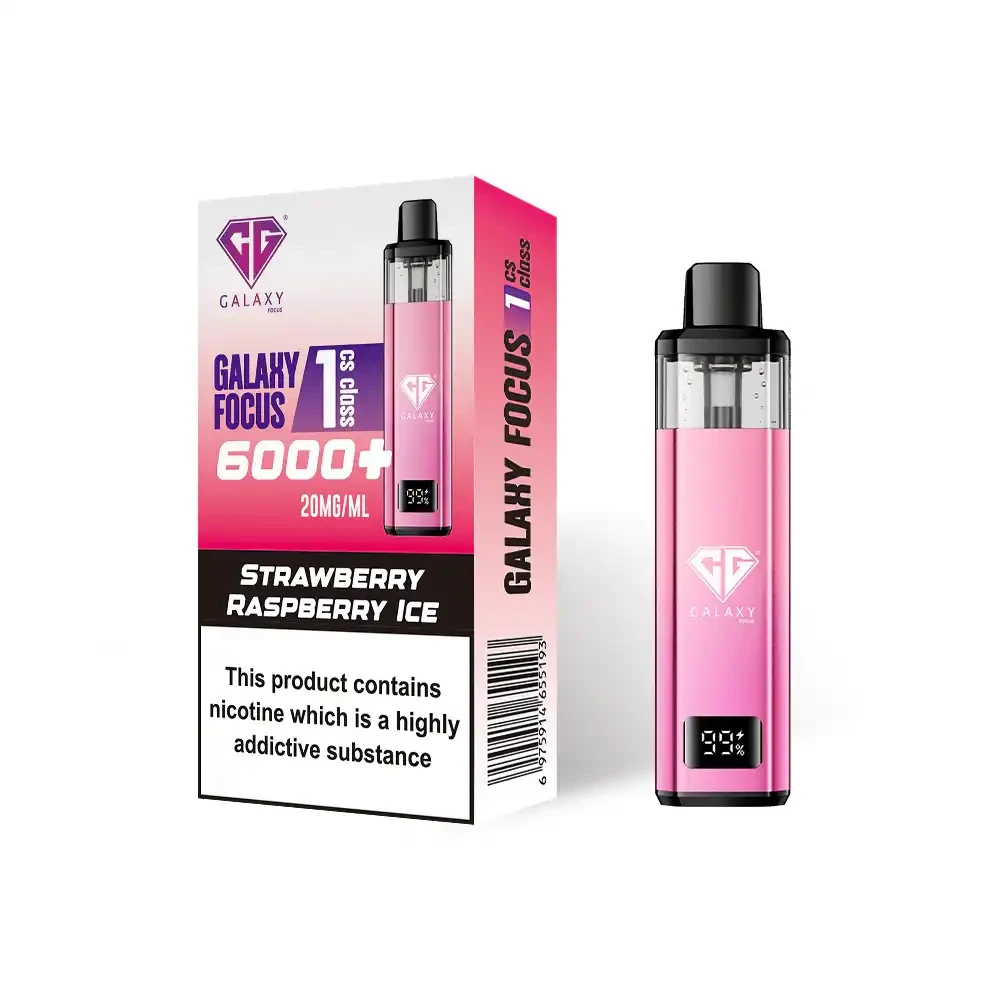 Strawberry Raspberry Ice Crystal Galaxy Focus 6k Vape Kit Box of 5
