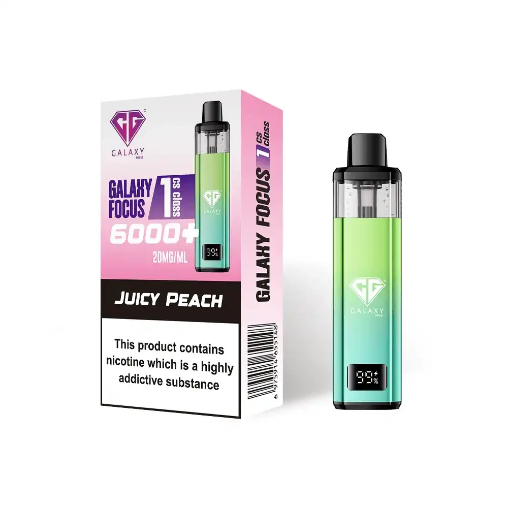  Juicy Peach Crystal Galaxy Focus 6k Vape Kit Box of 5