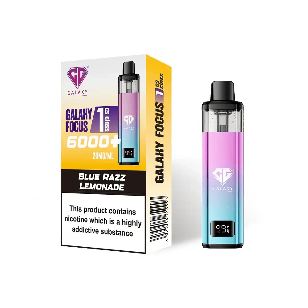  Blue Razz Lemonade Crystal Galaxy Focus 6k Vape Kit Box of 5