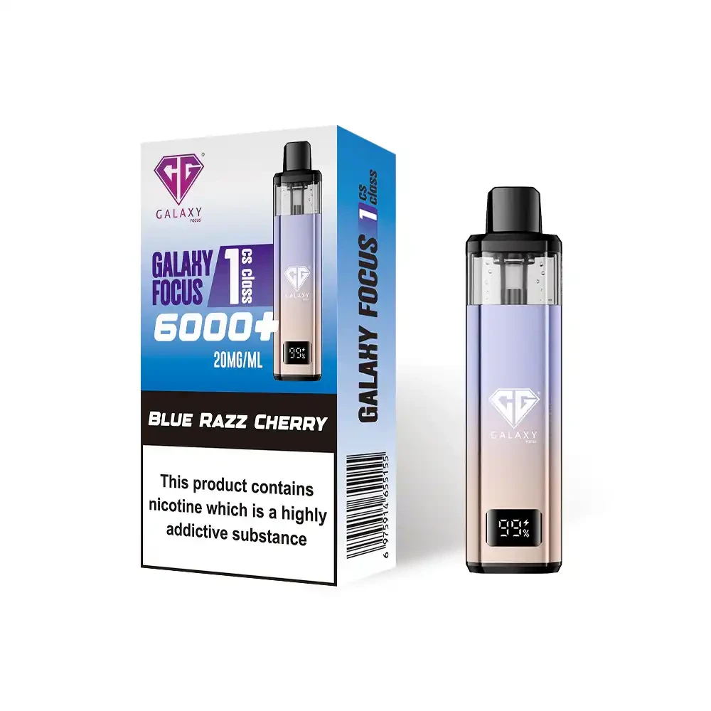  Blue Razz Cherry Crystal Galaxy Focus 6k Vape Kit Box of 5