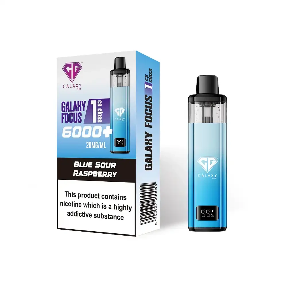  Blue Sour Raspberry Crystal Galaxy Focus 6k Vape Kit Box of 5