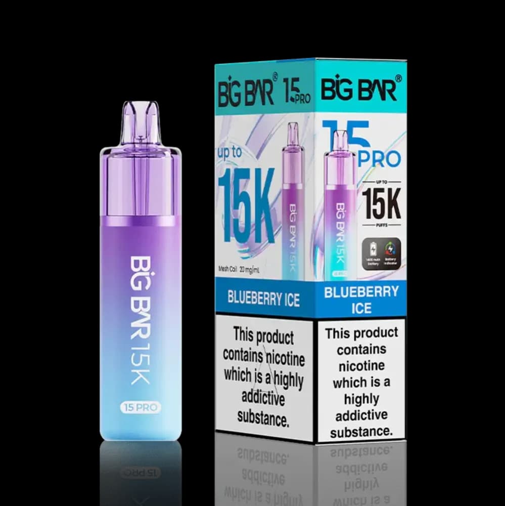  Blueberry Ice Big Bar Pro 15k Vape Kit Box of 5
