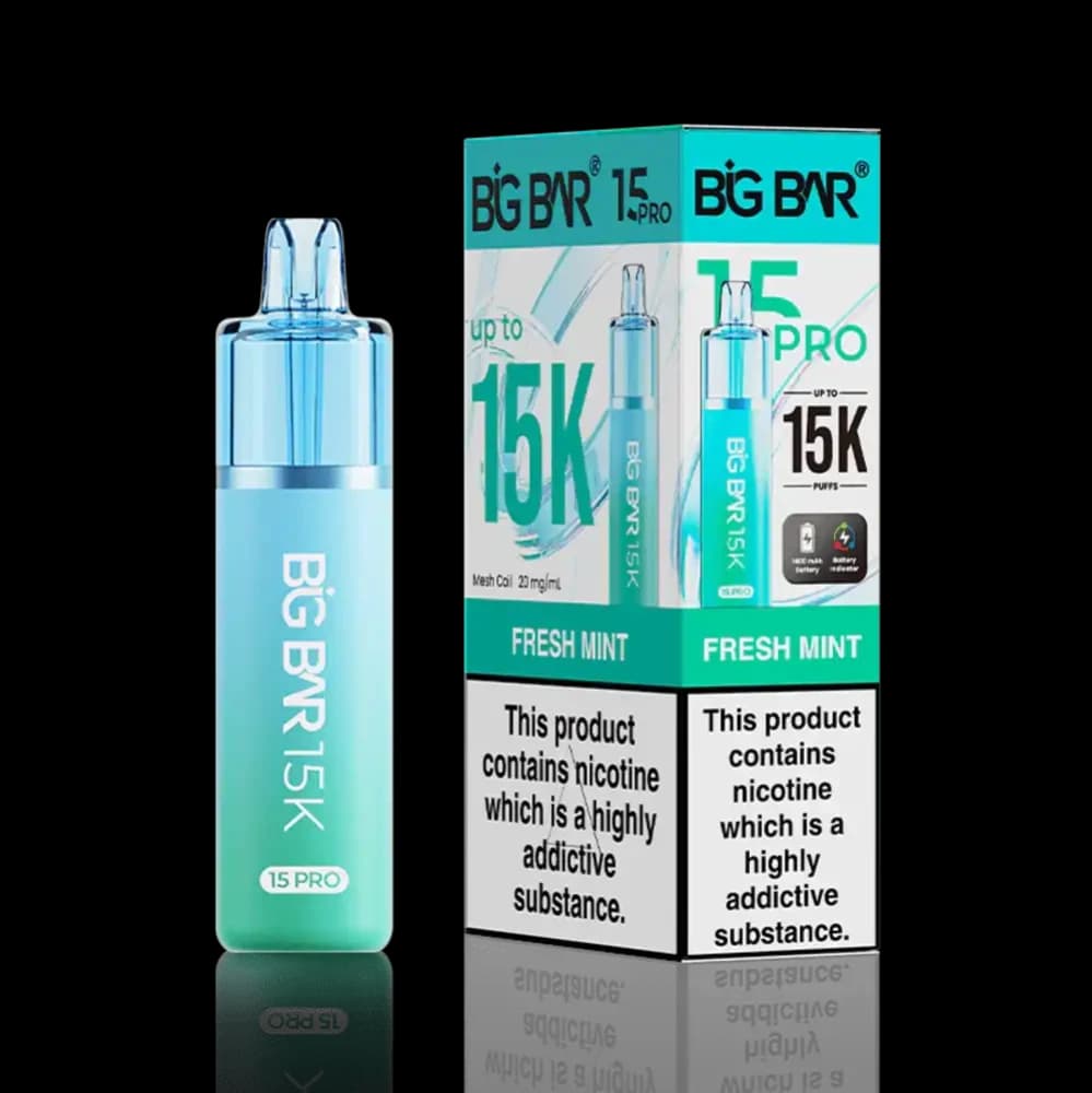  Fizzy Mint Big Bar Pro 15k Vape Kit Box of 5