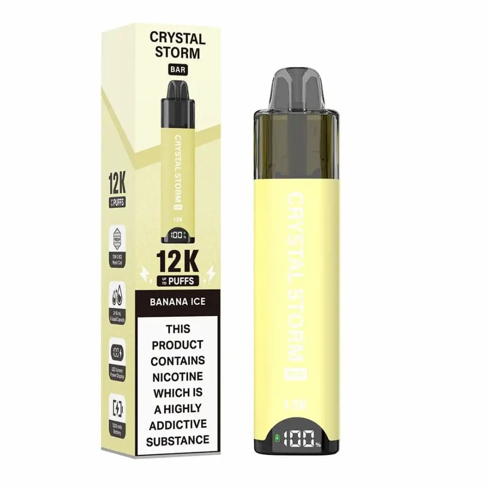  Banana Ice Crystal Strom Bar 12k Vape Kit Box of 5