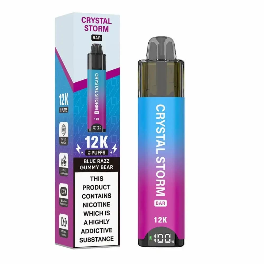  Blue Razz Gummy Bear Crystal Strom Bar 12k Vape Kit Box of 5