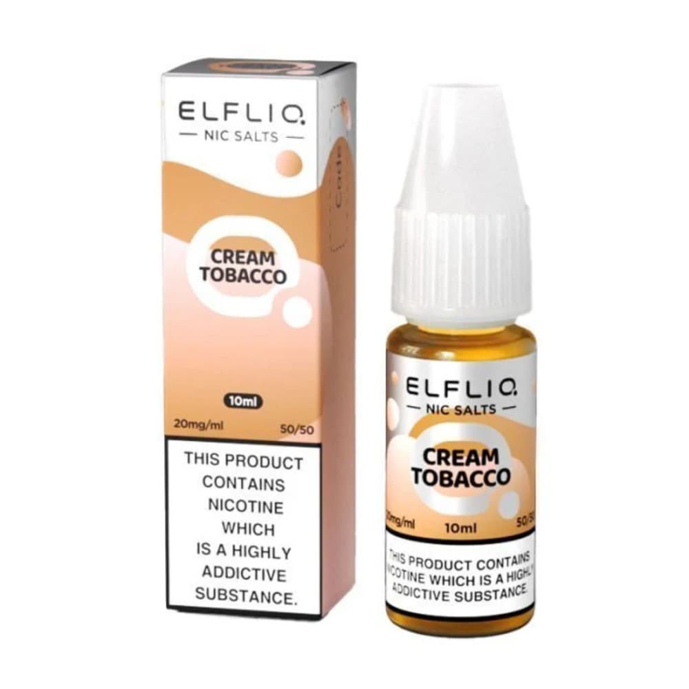  Cream Tobacco / 10mg Elf Bar Elfliq Nic Salt E-Liquids 10ml Box of 10