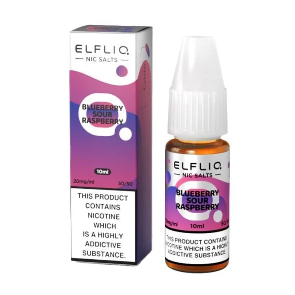  Blue Sour Raspberry / 10mg Elf Bar Elfliq Nic Salt E-Liquids 10ml Box of 10