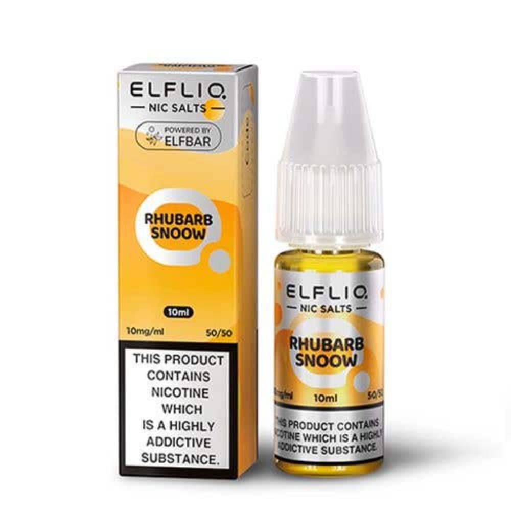  Rhubarb Snoow / 10mg Elf Bar Elfliq Nic Salt E-Liquids 10ml Box of 10