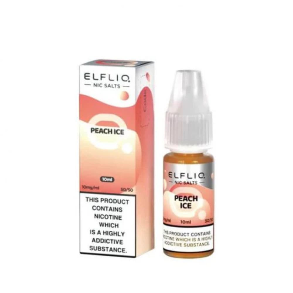  Peach Ice / 10mg Elf Bar Elfliq Nic Salt E-Liquids 10ml Box of 10