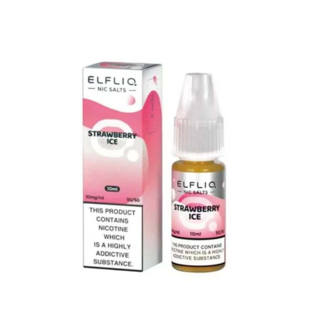  Strawberry Ice / 10mg Elf Bar Elfliq Nic Salt E-Liquids 10ml Box of 10
