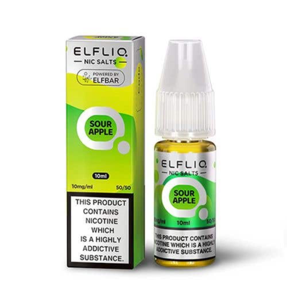  Sour Apple / 20mg Elf Bar Elfliq Nic Salt E-Liquids 10ml Box of 10