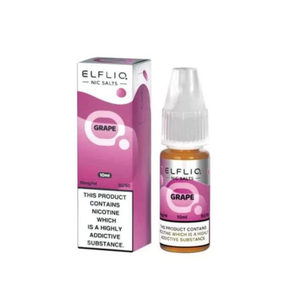  Grape / 20mg Elf Bar Elfliq Nic Salt E-Liquids 10ml Box of 10