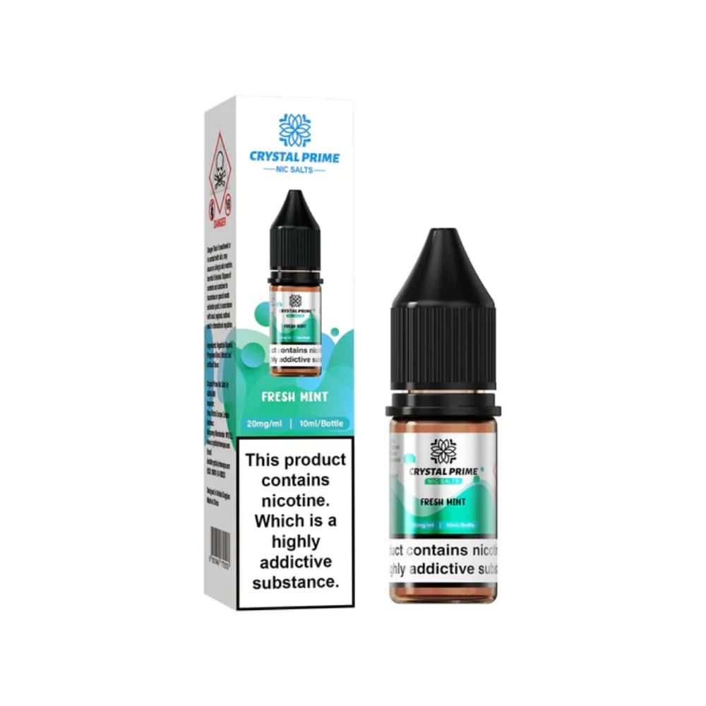  Fresh Mint / 10mg Crystal Prime Nic Salts E-Liquids 10ml Box of 10