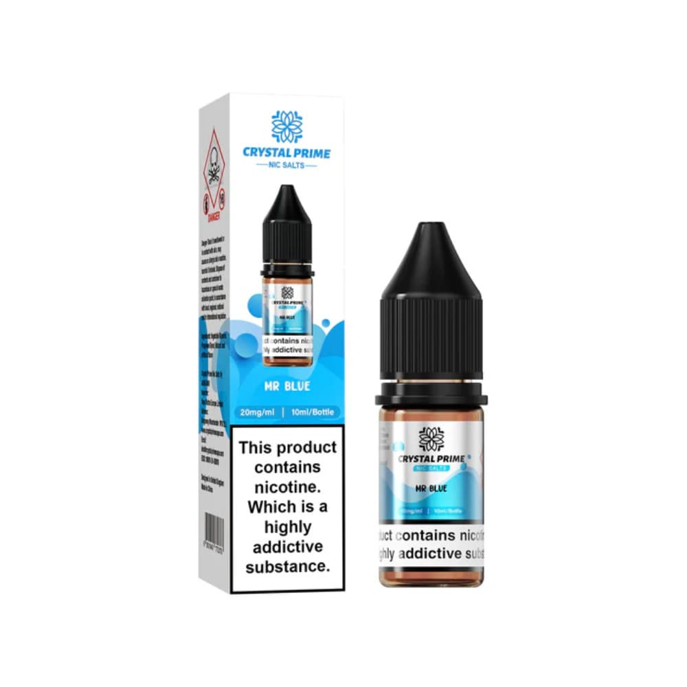  Mr Blue / 10mg Crystal Prime Nic Salts E-Liquids 10ml Box of 10