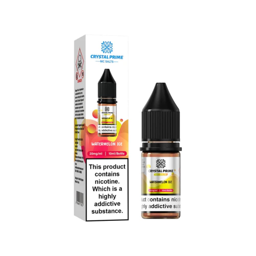  Watermelon Ice / 10mg Crystal Prime Nic Salts E-Liquids 10ml Box of 10