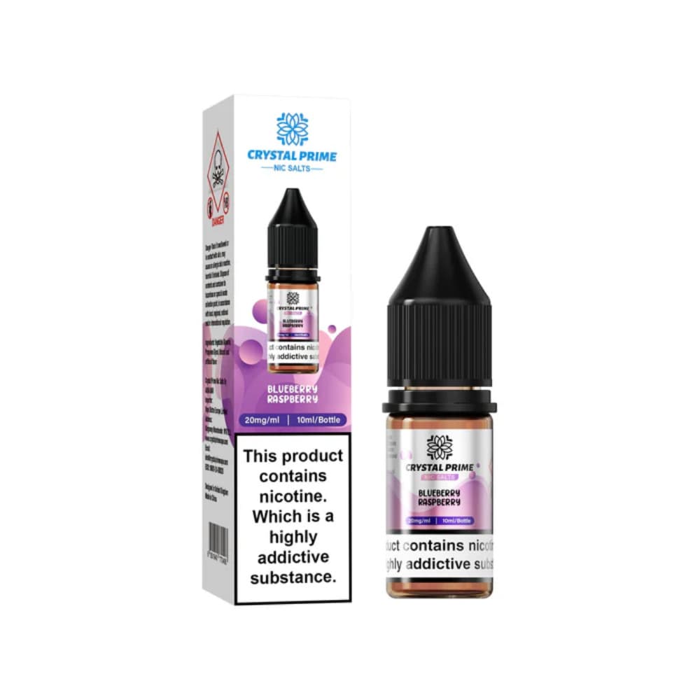  Blueberry Raspberry / 20mg Crystal Prime Nic Salts E-Liquids 10ml Box of 10
