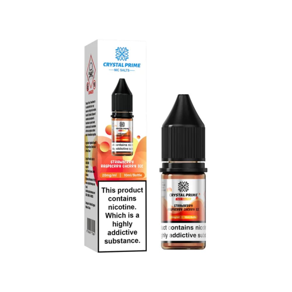  Strawberry Raspberry Cherry Ice / 20mg Crystal Prime Nic Salts E-Liquids 10ml Box of 10