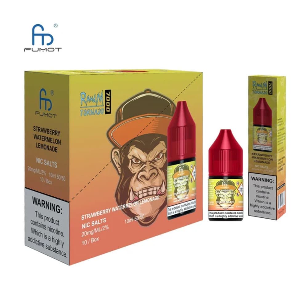  Strawberry Watermelon Lemonade RandM 7000 Nic Salts E-Liquids 10ml Box of 10