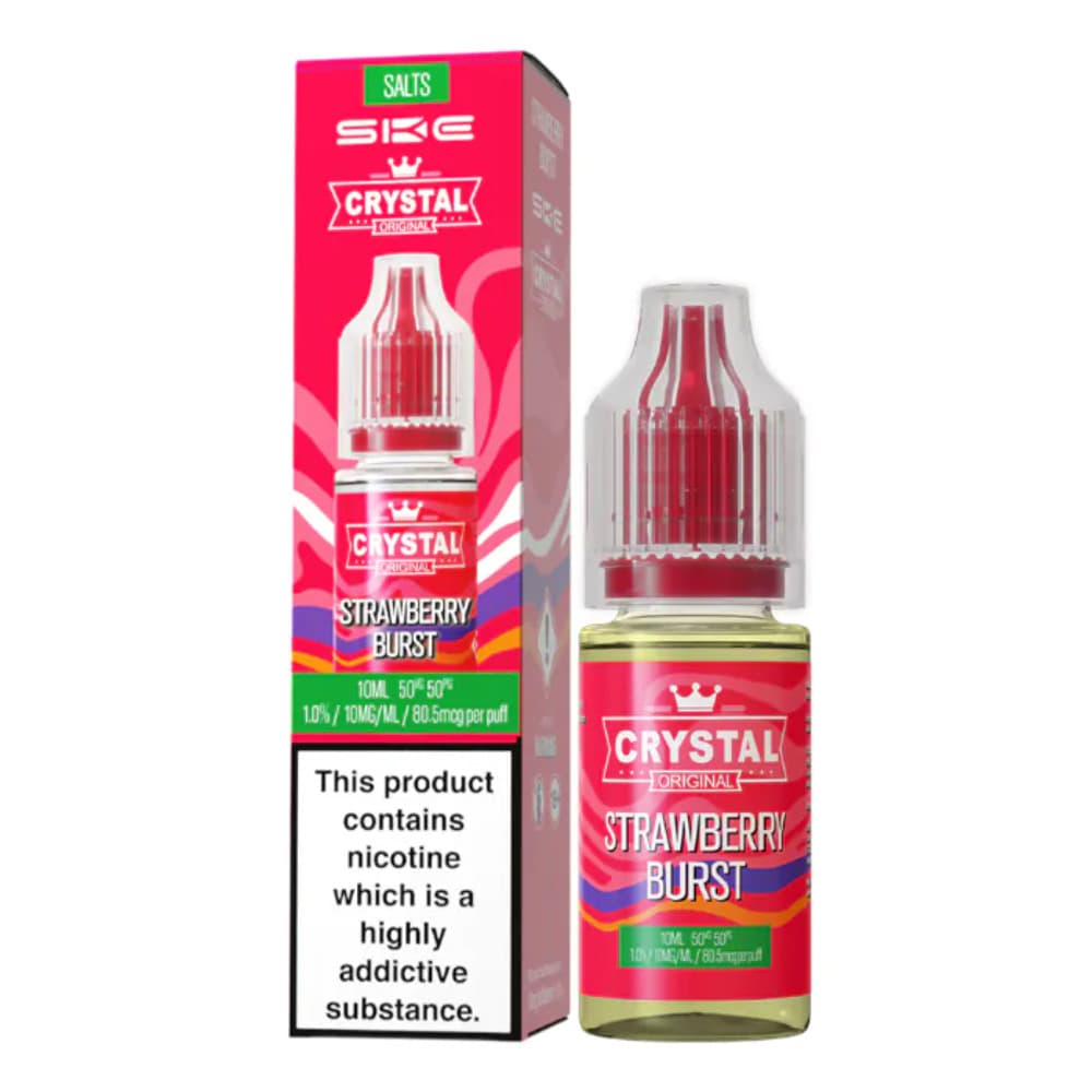  Strawberry Burst / 10mg Ske Crystal Nic Salts E-Liquids 10ml Box of 10