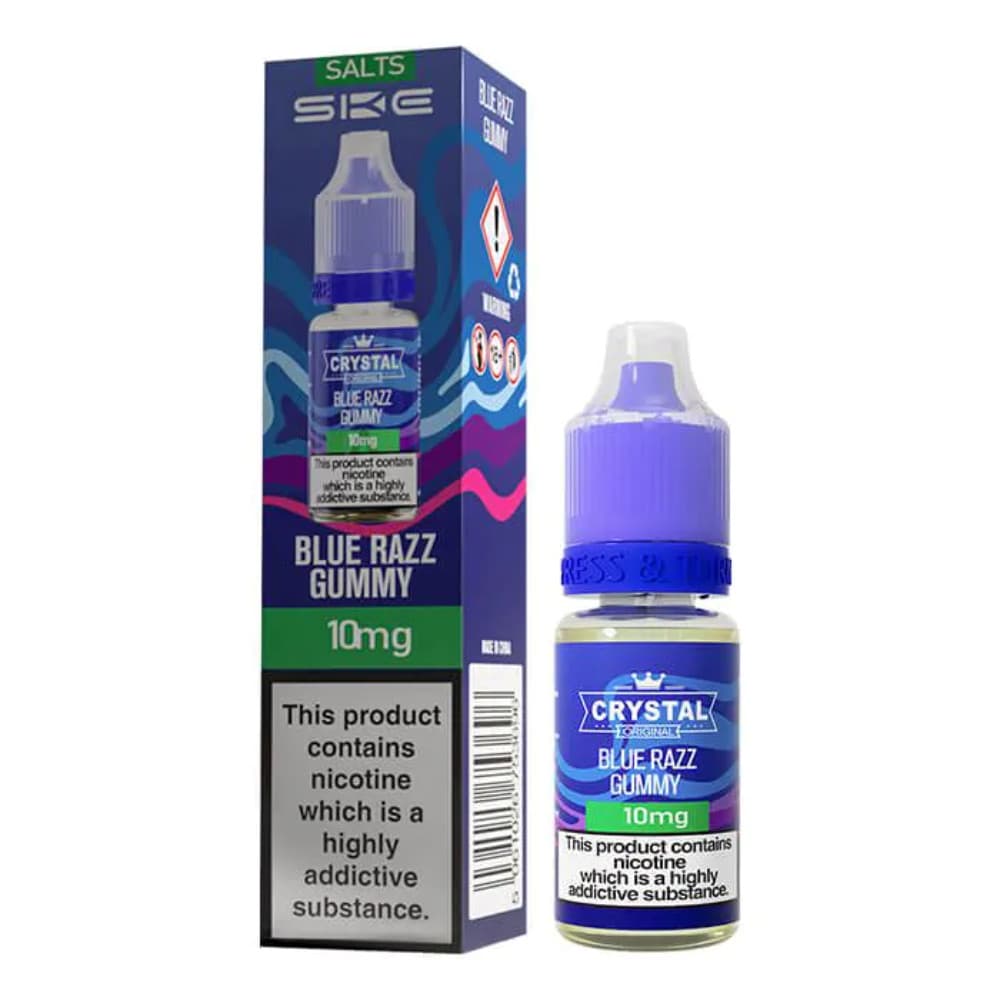  Blue Razz Gummy / 10mg Ske Crystal Nic Salts E-Liquids 10ml Box of 10