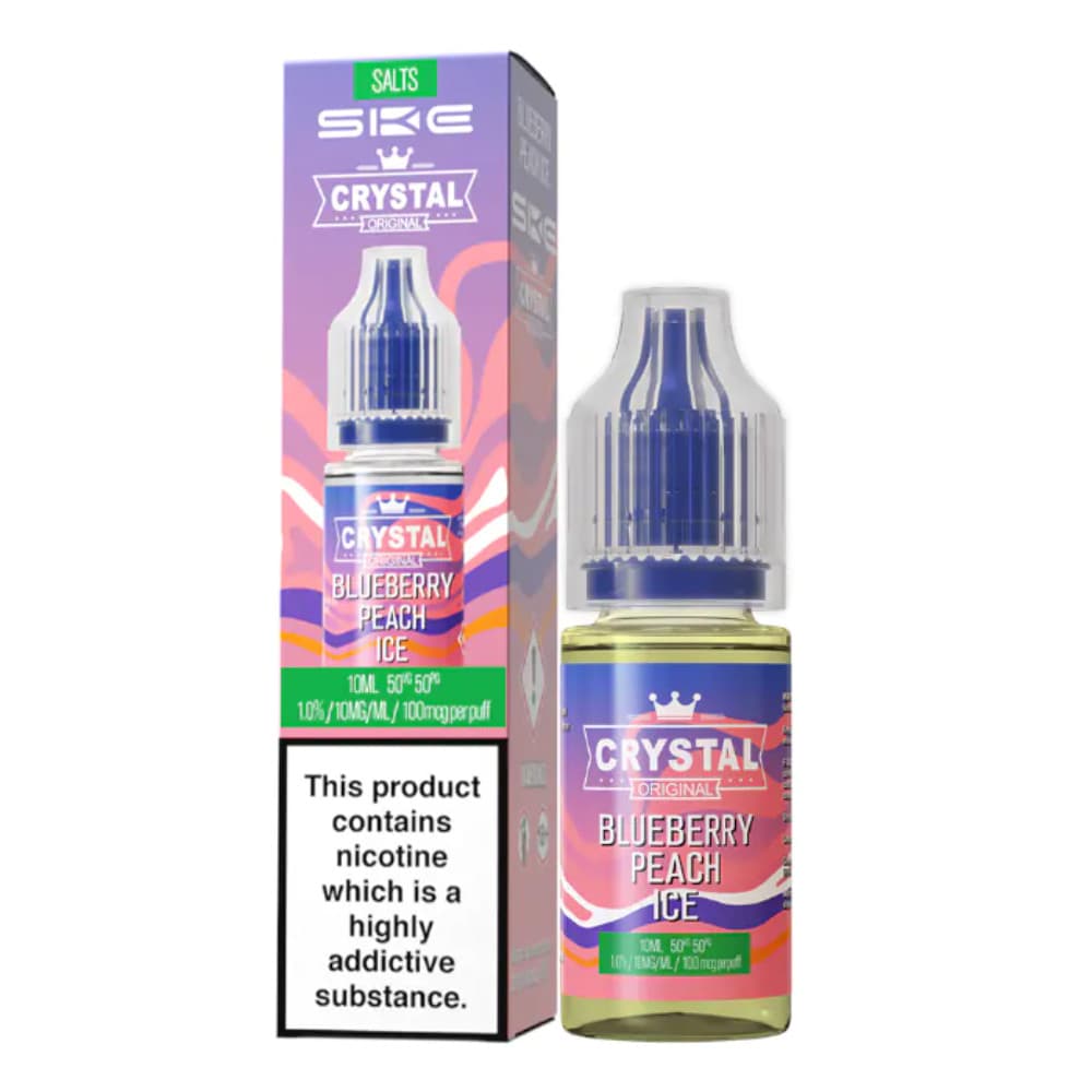  Blueberry Peach Ice / 20mg Ske Crystal Nic Salts E-Liquids 10ml Box of 10