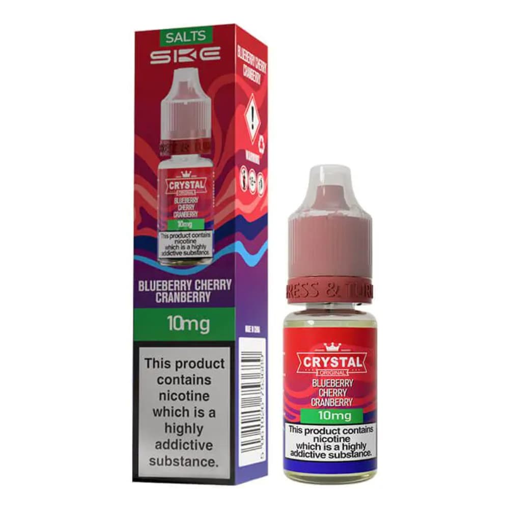  Blueberry Cherry Cranberry / 20mg Ske Crystal Nic Salts E-Liquids 10ml Box of 10