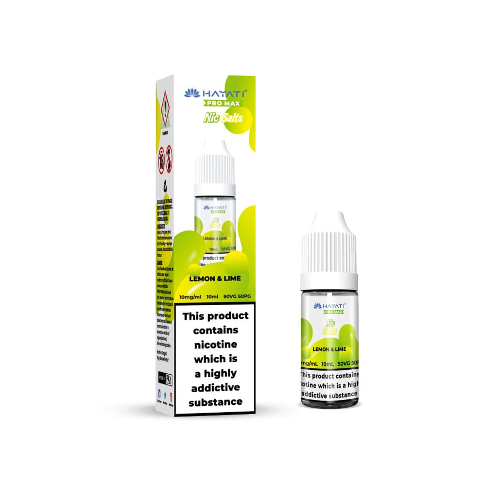  Lemon Lime / 10mg Hayati Pro Max Nic Salts E-Liquids 10ml Box of 10
