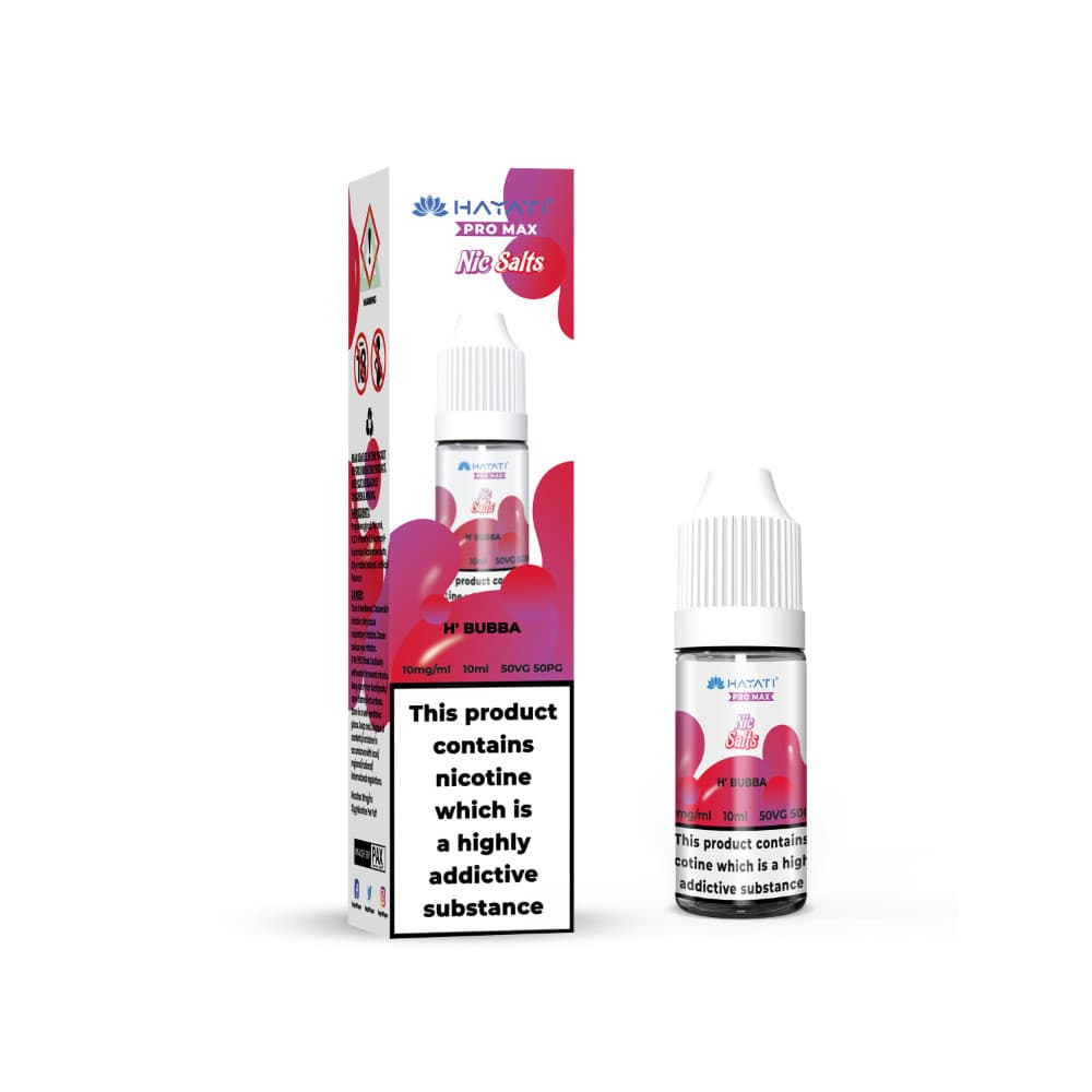  H'Bubba / 10mg Hayati Pro Max Nic Salts E-Liquids 10ml Box of 10