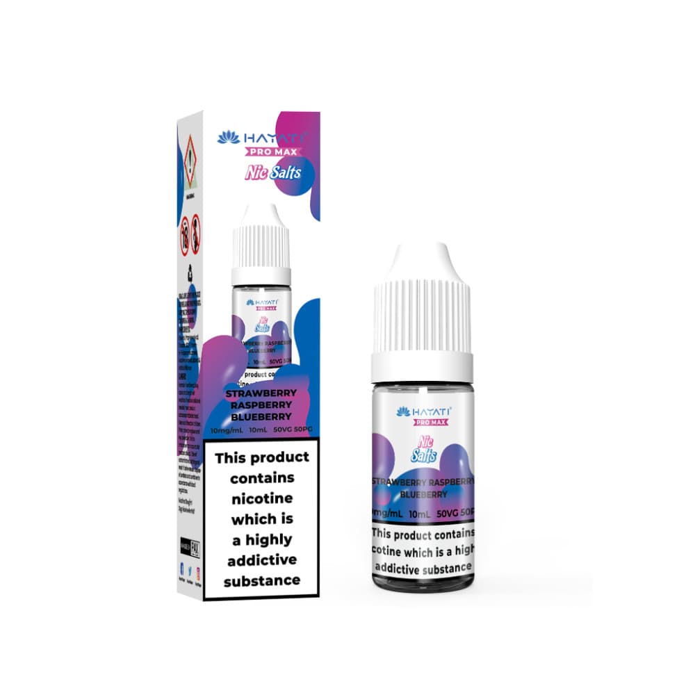  Strawberry Raspberry Blueberry / 10mg Hayati Pro Max Nic Salts E-Liquids 10ml Box of 10