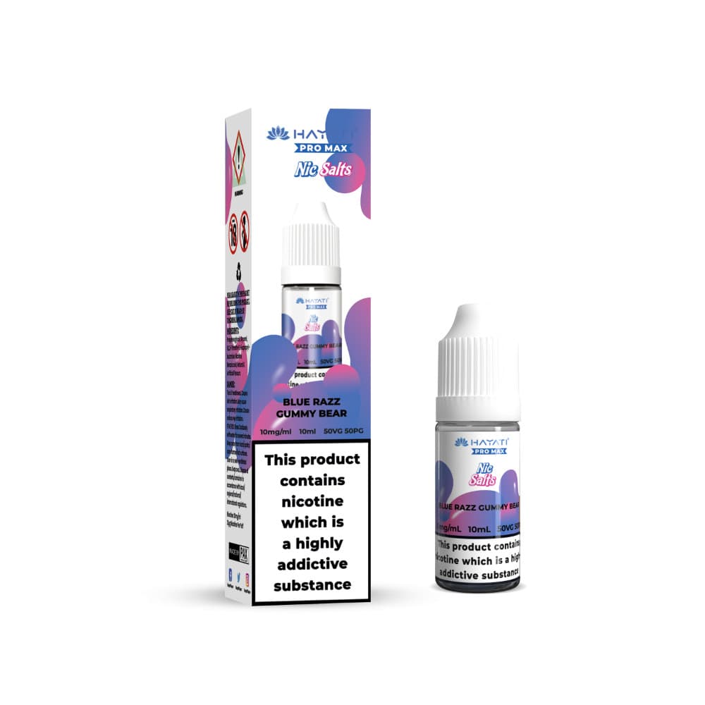  Blue Razz Gummy Bear / 10mg Hayati Pro Max Nic Salts E-Liquids 10ml Box of 10