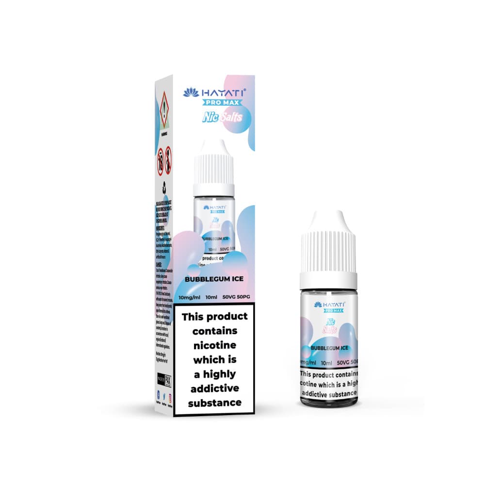  Bubblegum Ice / 10mg Hayati Pro Max Nic Salts E-Liquids 10ml Box of 10