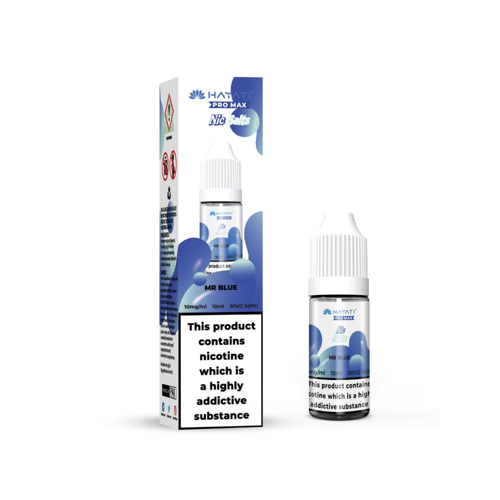  Mr Blue / 10mg Hayati Pro Max Nic Salts E-Liquids 10ml Box of 10