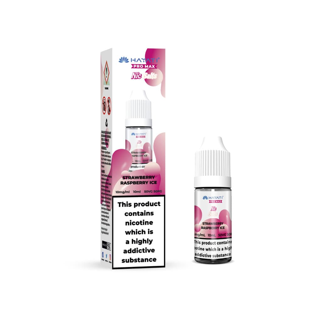  Strawberry Raspberry Ice / 20mg Hayati Pro Max Nic Salts E-Liquids 10ml Box of 10