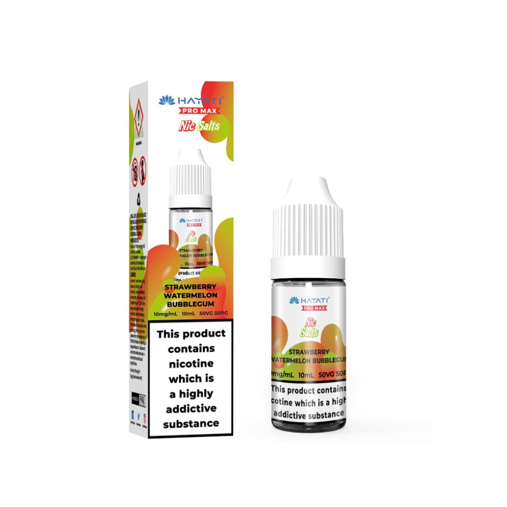  Strawberry Watermelon Bubblegum / 20mg Hayati Pro Max Nic Salts E-Liquids 10ml Box of 10