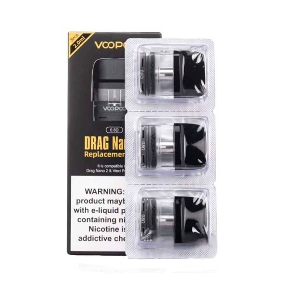  0.8ohm Voopoo Drag Nano 2 Replacement Pods 3 Packs