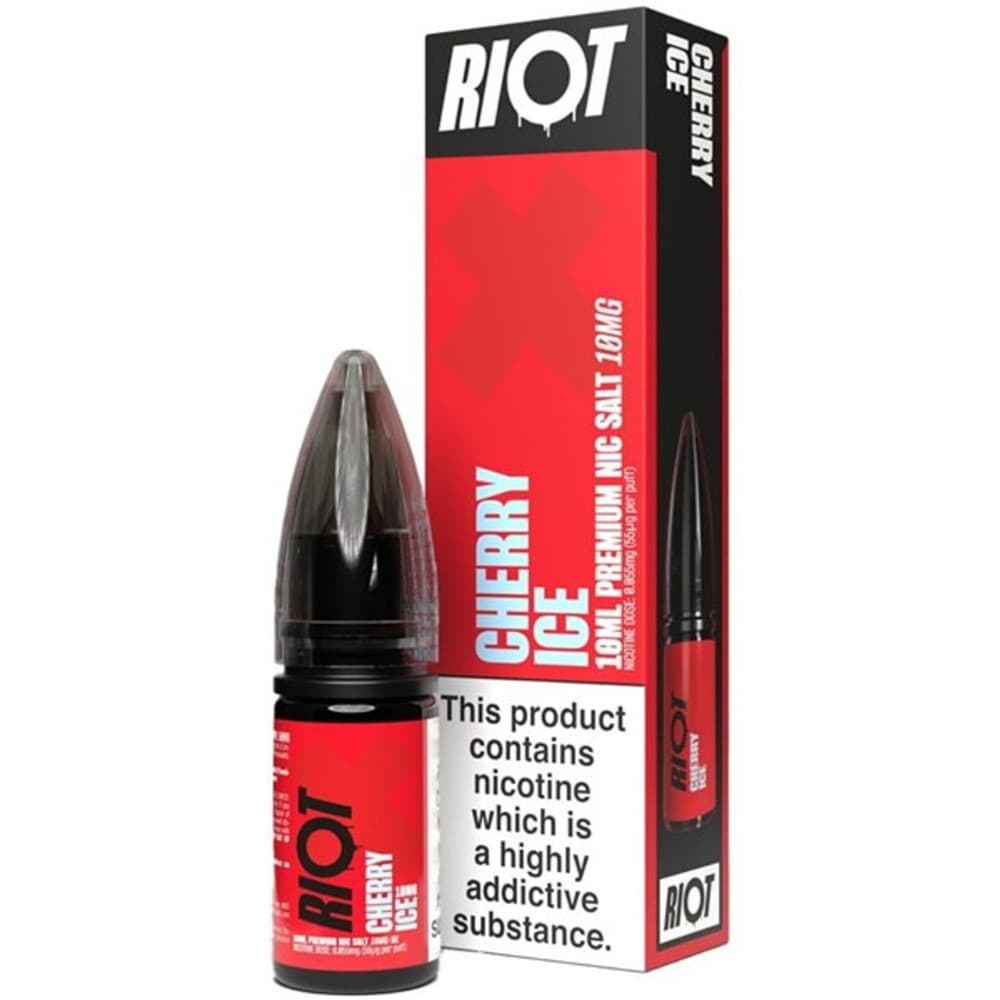  Cherry Ice / 10mg Riot X Nic Salts e liquids 10ml Box of 10