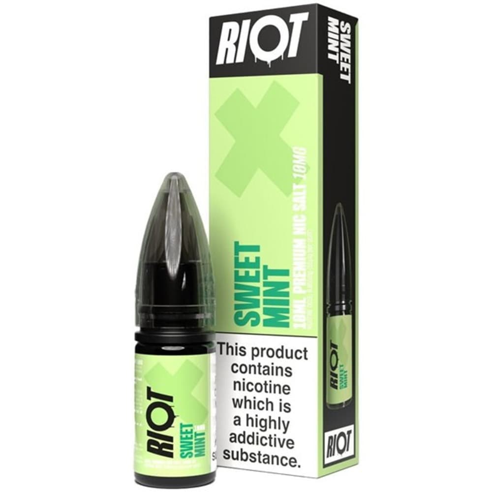  Sweet Mint / 10mg Riot X Nic Salts e liquids 10ml Box of 10