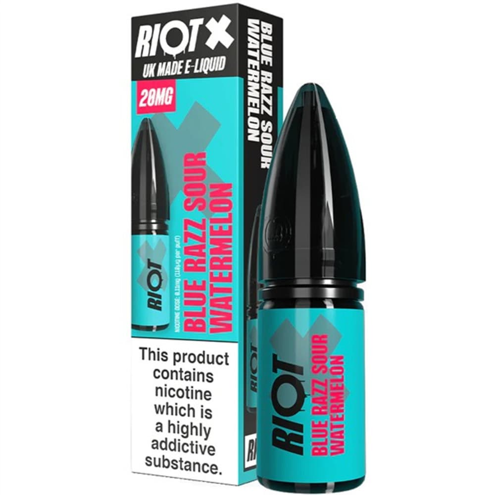  Blue Razz Sour Watermelon / 20mg Riot X Nic Salts e liquids 10ml Box of 10