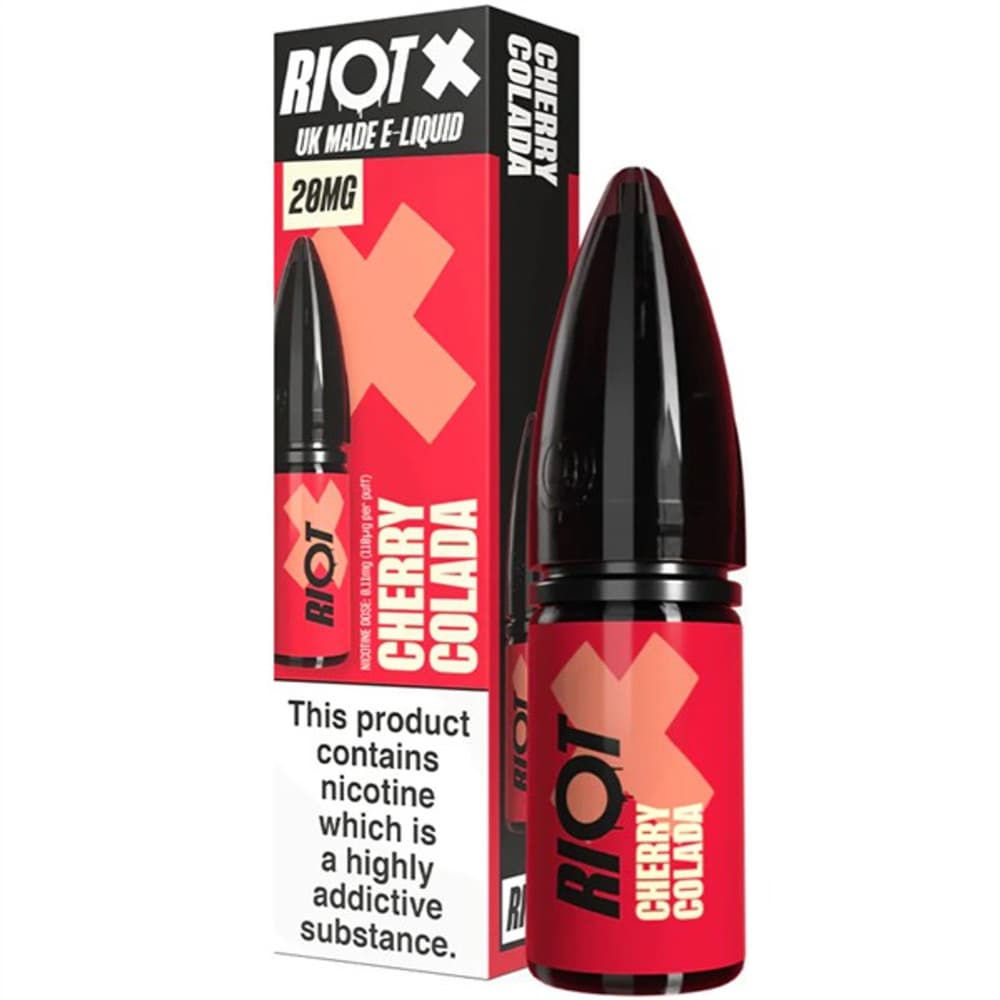  Cherry Colada / 20mg Riot X Nic Salts e liquids 10ml Box of 10