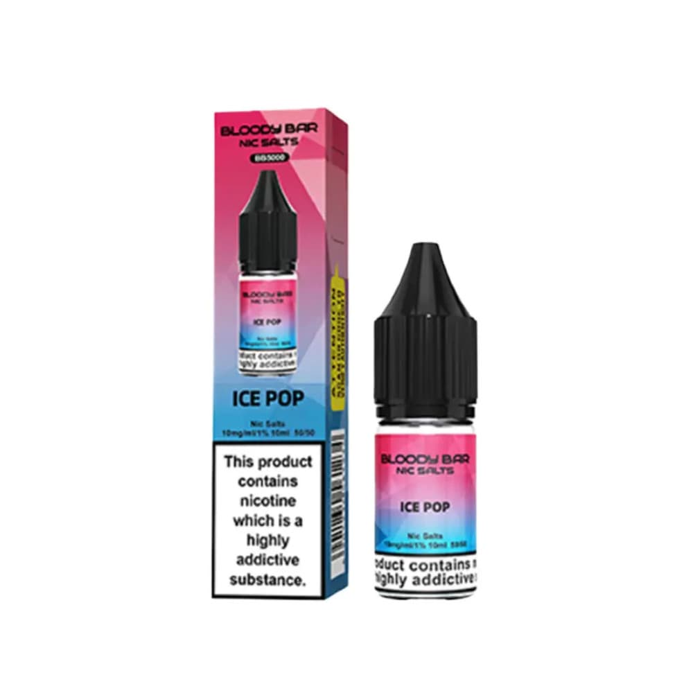  Ice Pop / 20mg Bloody Bar Nic Salts e liquids 10ml Box of 10