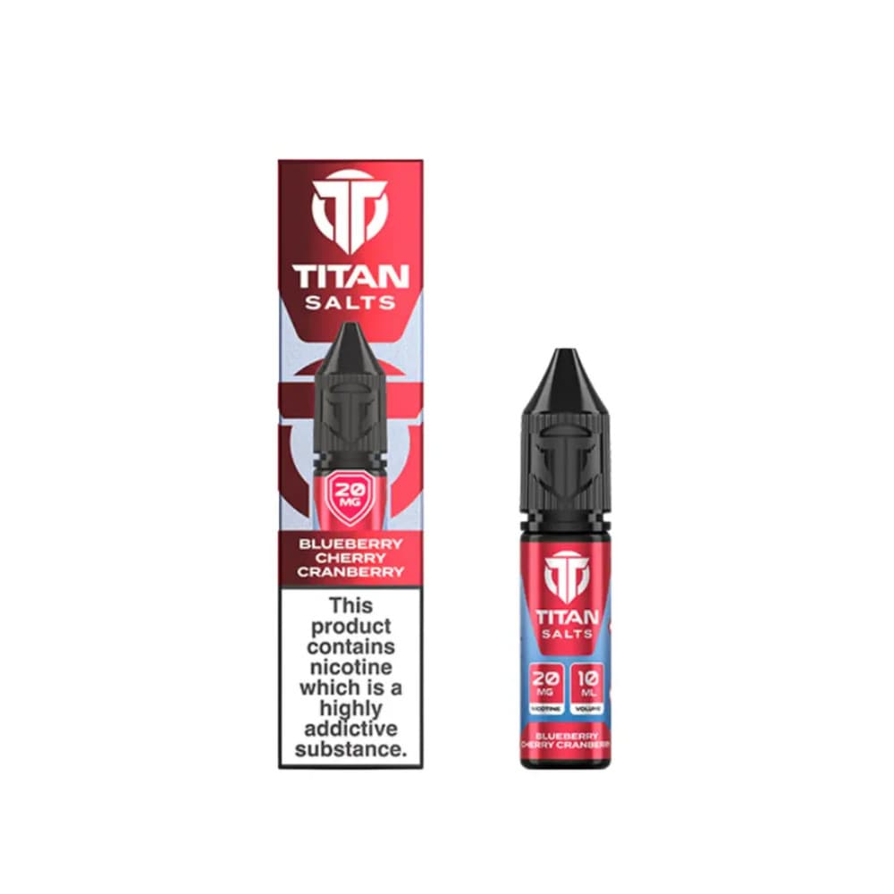  Blueberry Cherry Cranberry / 10mg Titan Nic Salts e liquids 10ml Box of 10