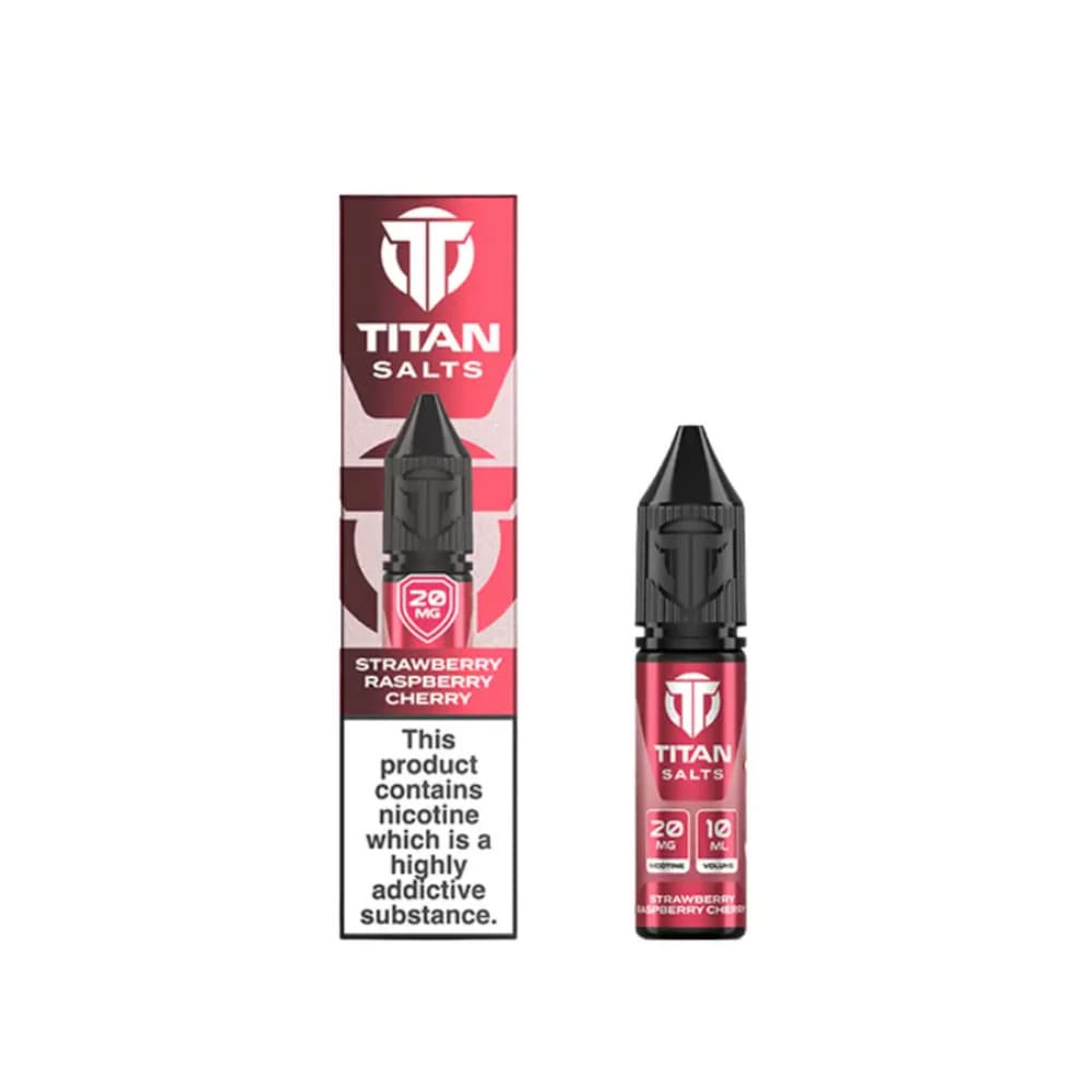  Strawberry Raspberry Cherry / 10mg Titan Nic Salts e liquids 10ml Box of 10