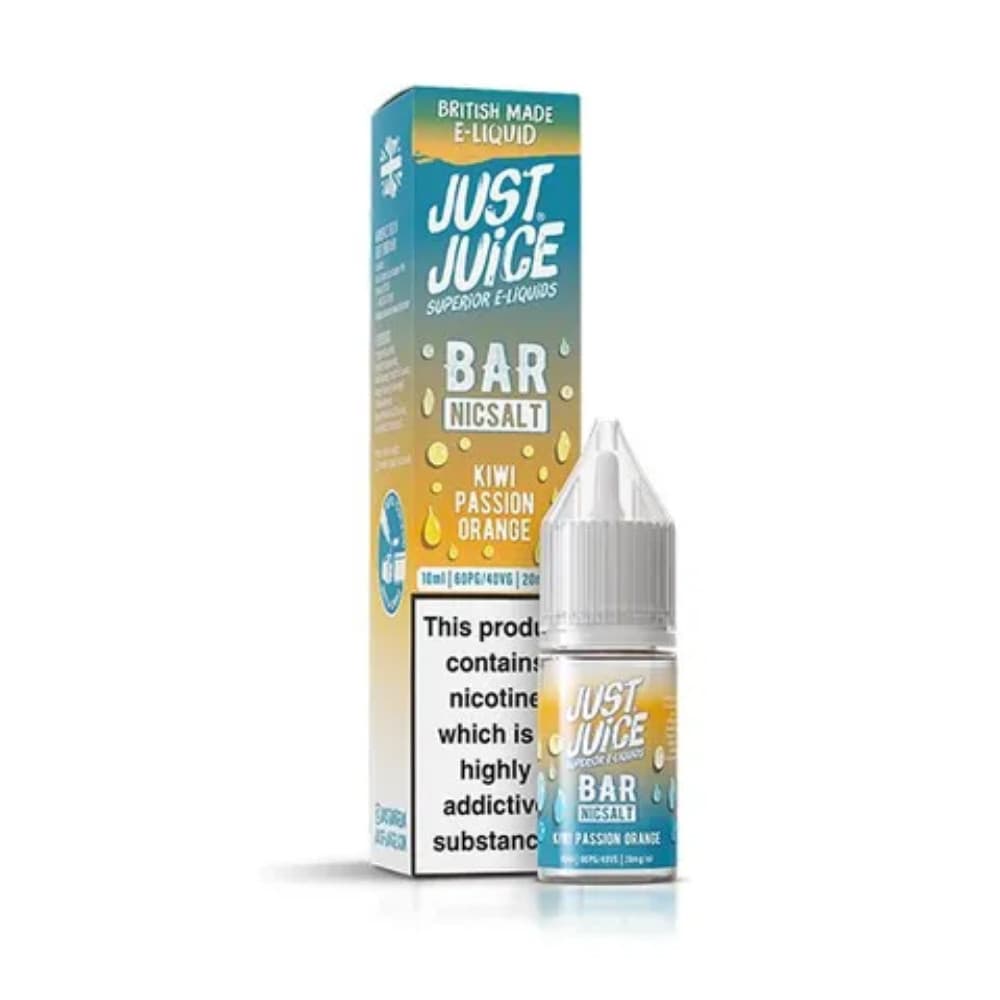  Kiwi Passionfruit Orange / 10mg Just Juice Bar Nic Salts e liquids 10ml Box of 10