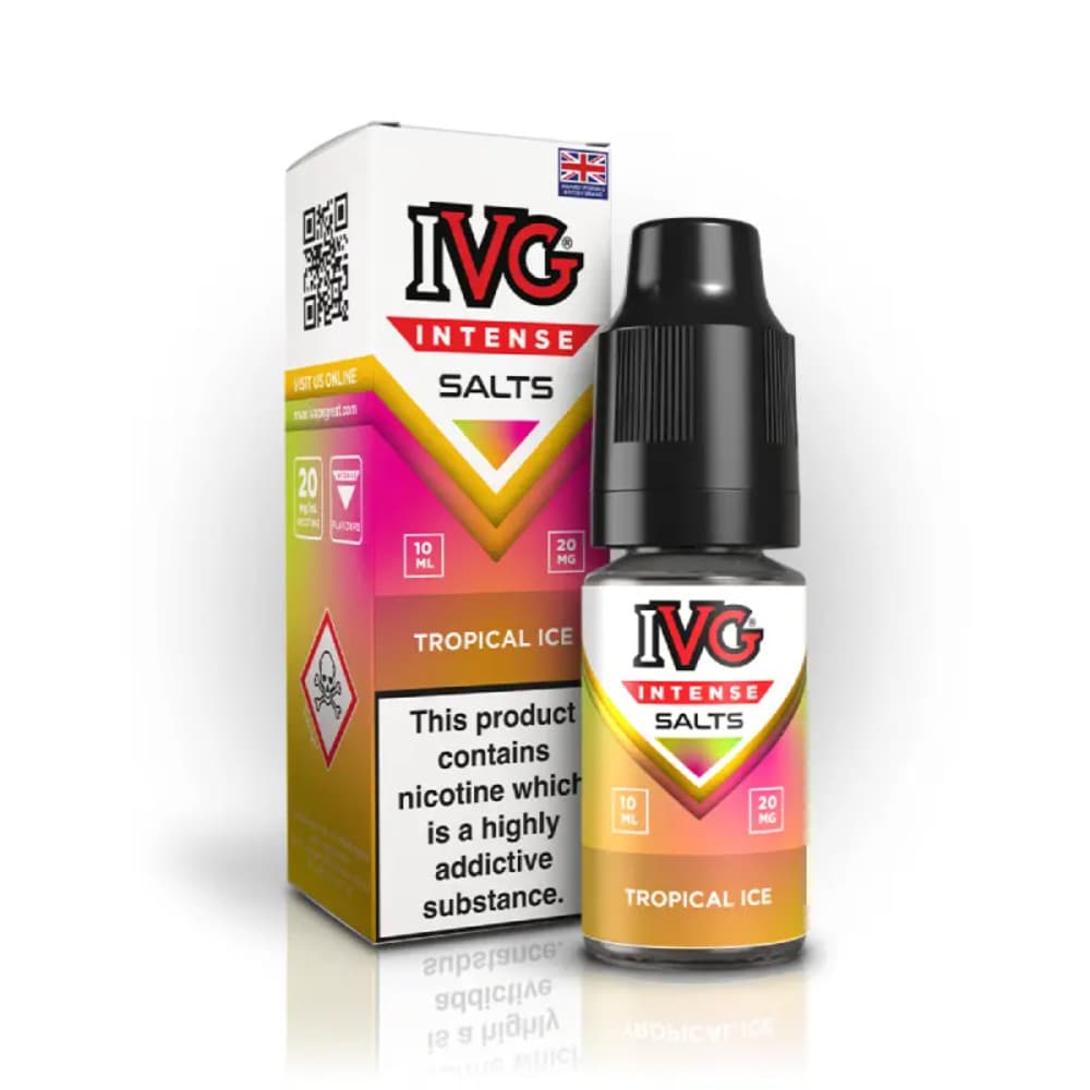  Tropical Ice / 10mg IVG Intense Nic Salts e liquids 10ml Box of 10