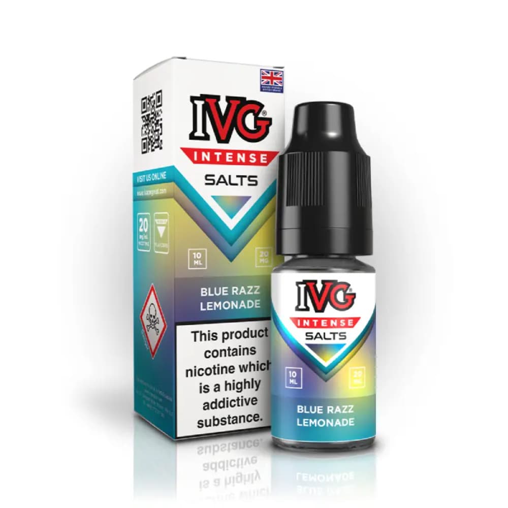  Blue Razz Lemonade / 20mg IVG Intense Nic Salts e liquids 10ml Box of 10