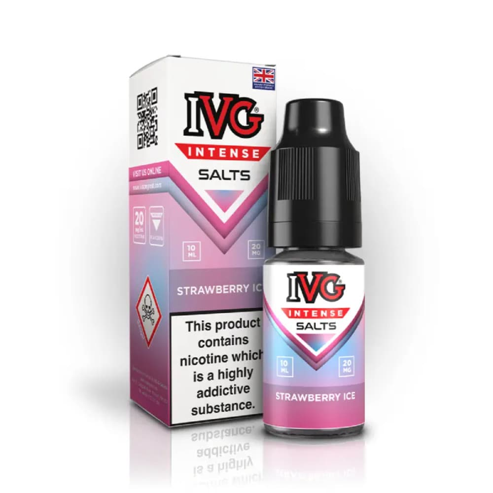  Strawberry Ice / 20mg IVG Intense Nic Salts e liquids 10ml Box of 10